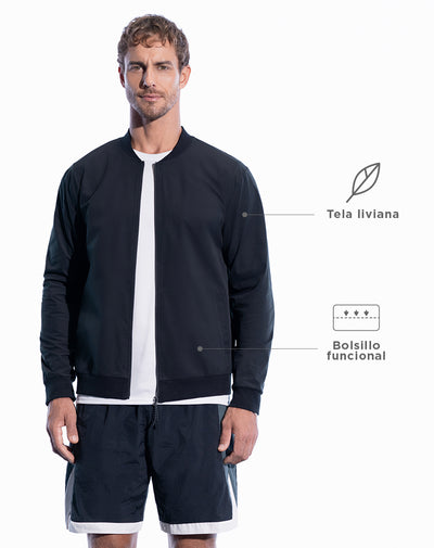 Chaqueta tipo bomber negra para hombre