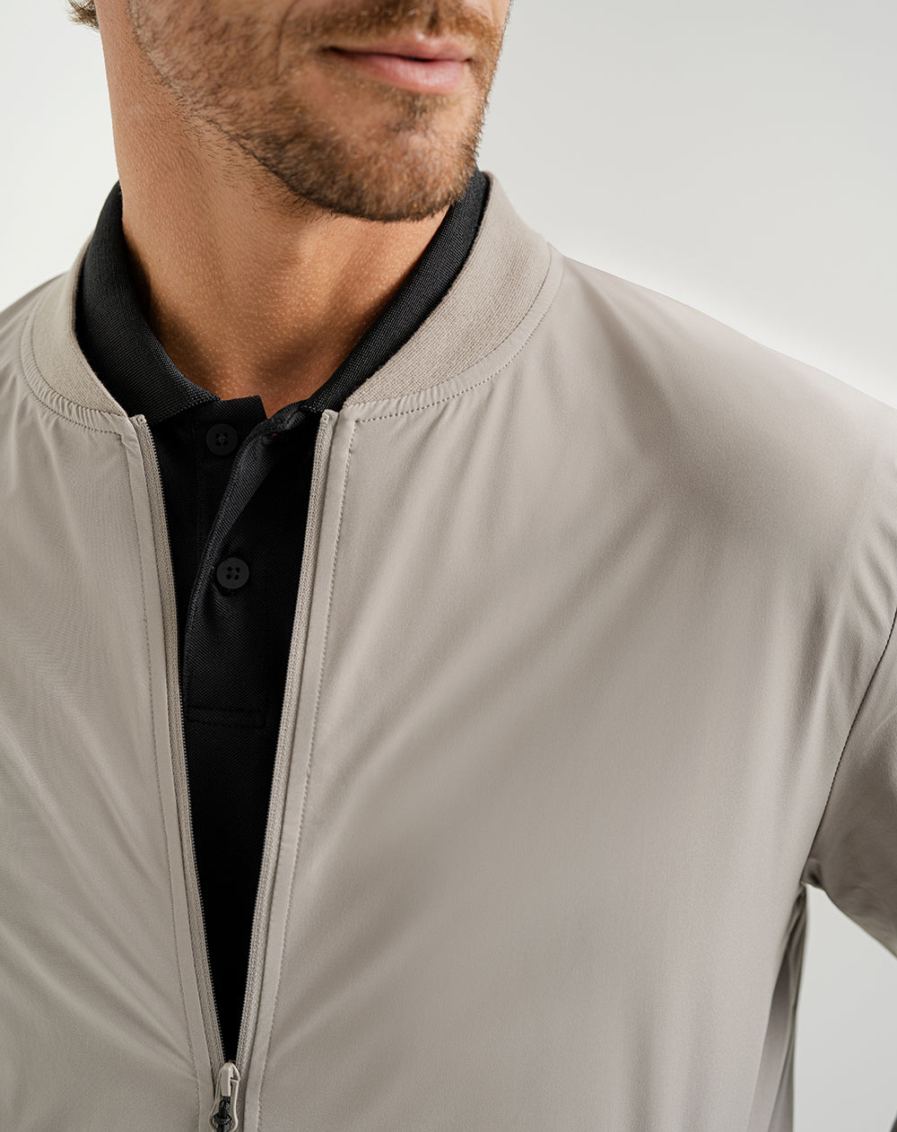 Chaqueta tipo bomber taupe para hombre