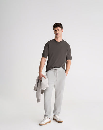 Jogger regular fit tiro medio taupe