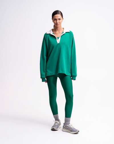 Buzo tipo polo verde mujer