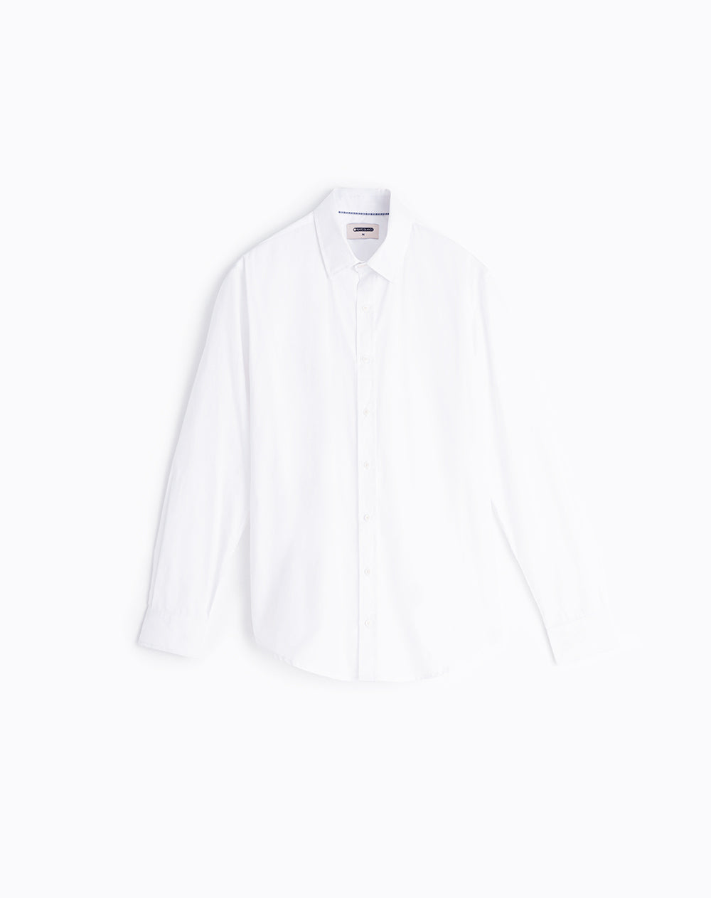 Camisa manga larga regular blanca hombre