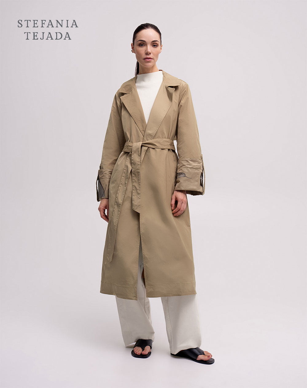 Chaqueta trench coat habano Stefania Tejada