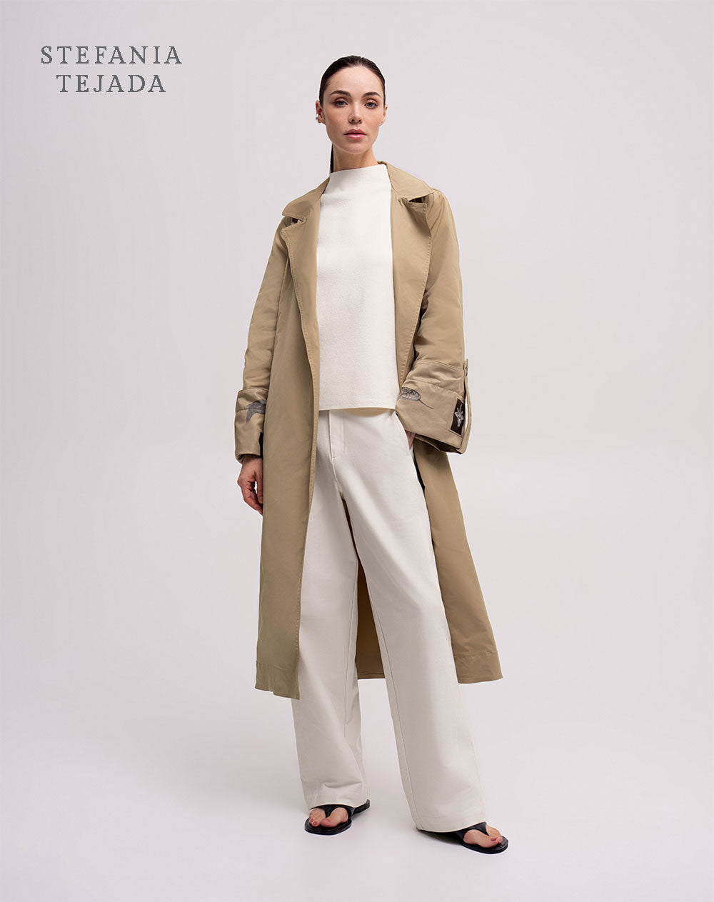 Chaqueta trench coat habano Stefania Tejada