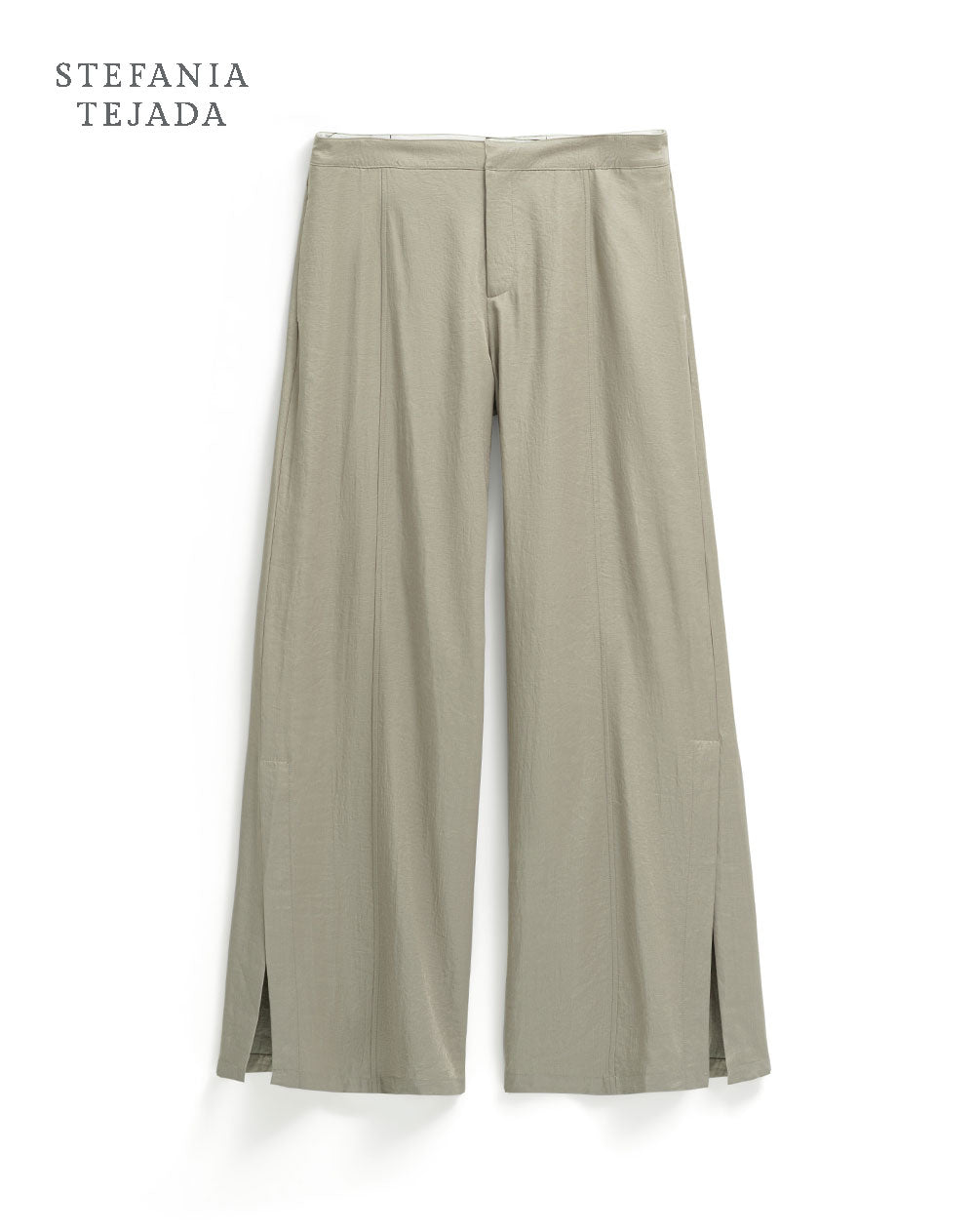 Pantalón wide leg  tiro alto habano Stefania Tejada