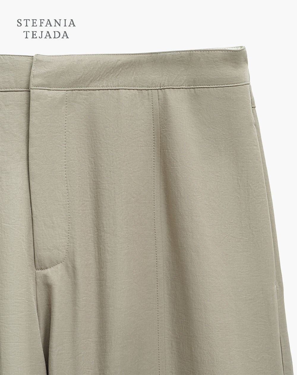 Pantalón wide leg  tiro alto habano Stefania Tejada