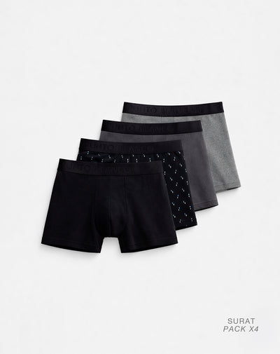 Bóxer medio panel amplio x4unds surtido