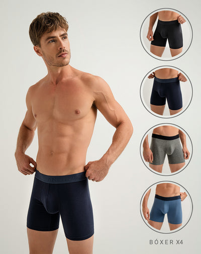 Boxér medio ajustado x4unds surtidos