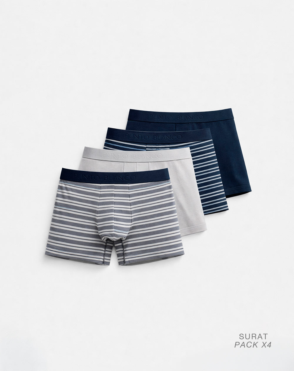 Bóxer medio panel amplio x4unds surtido
