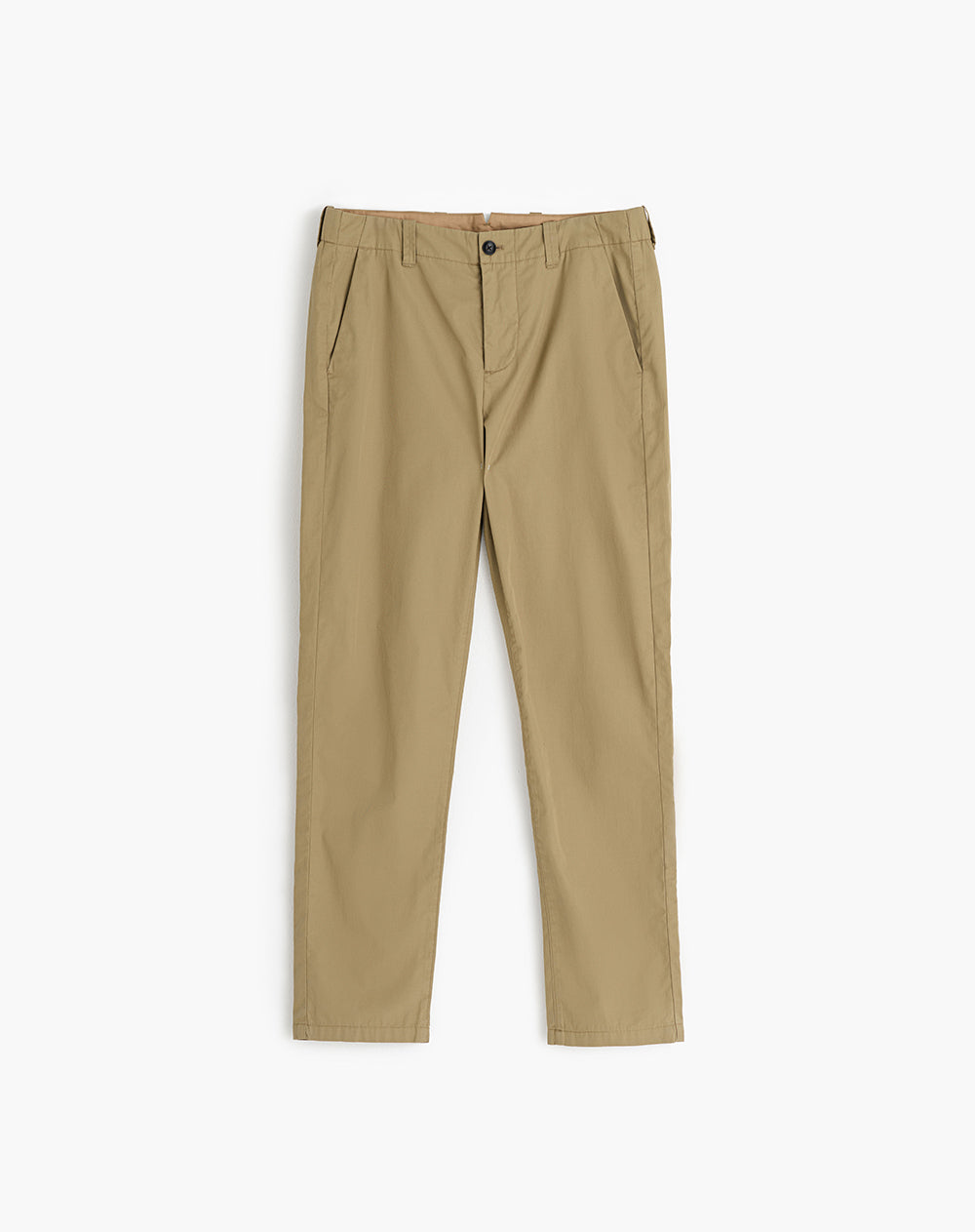 Pantalón regular fit tiro medio en drill cafe