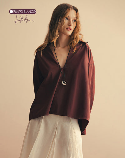 Camisa manga larga oversize algodón  Ana Beliza