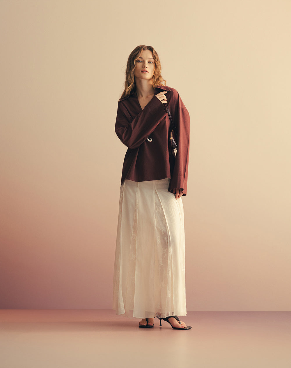 Camisa manga larga oversize algodón  Ana Beliza