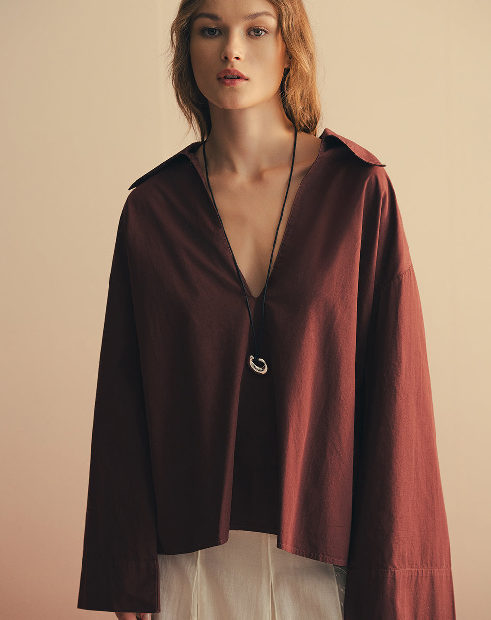 Camisa manga larga oversize algodón  Ana Beliza