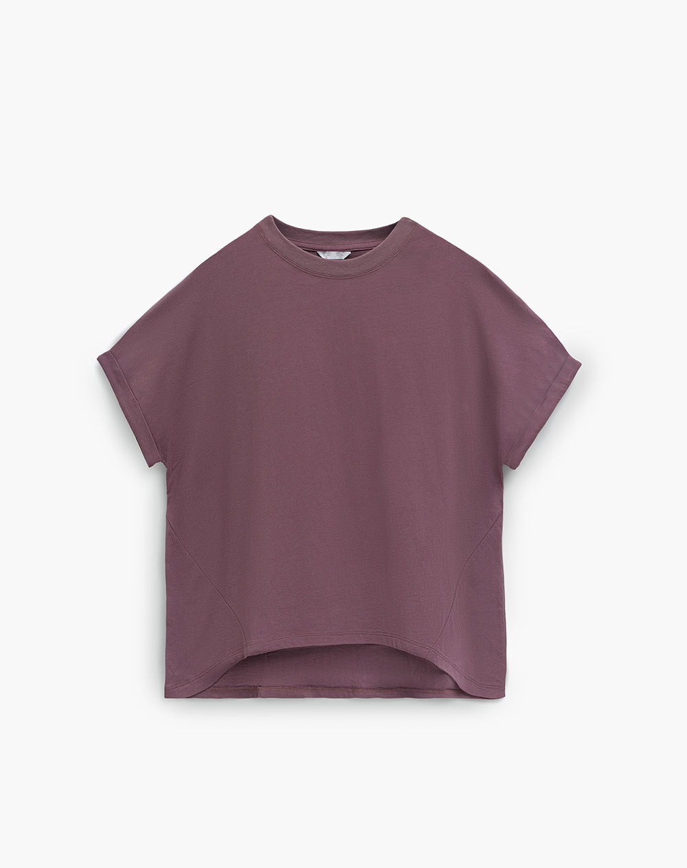 Camiseta holgada algodón manga corta morada mujer