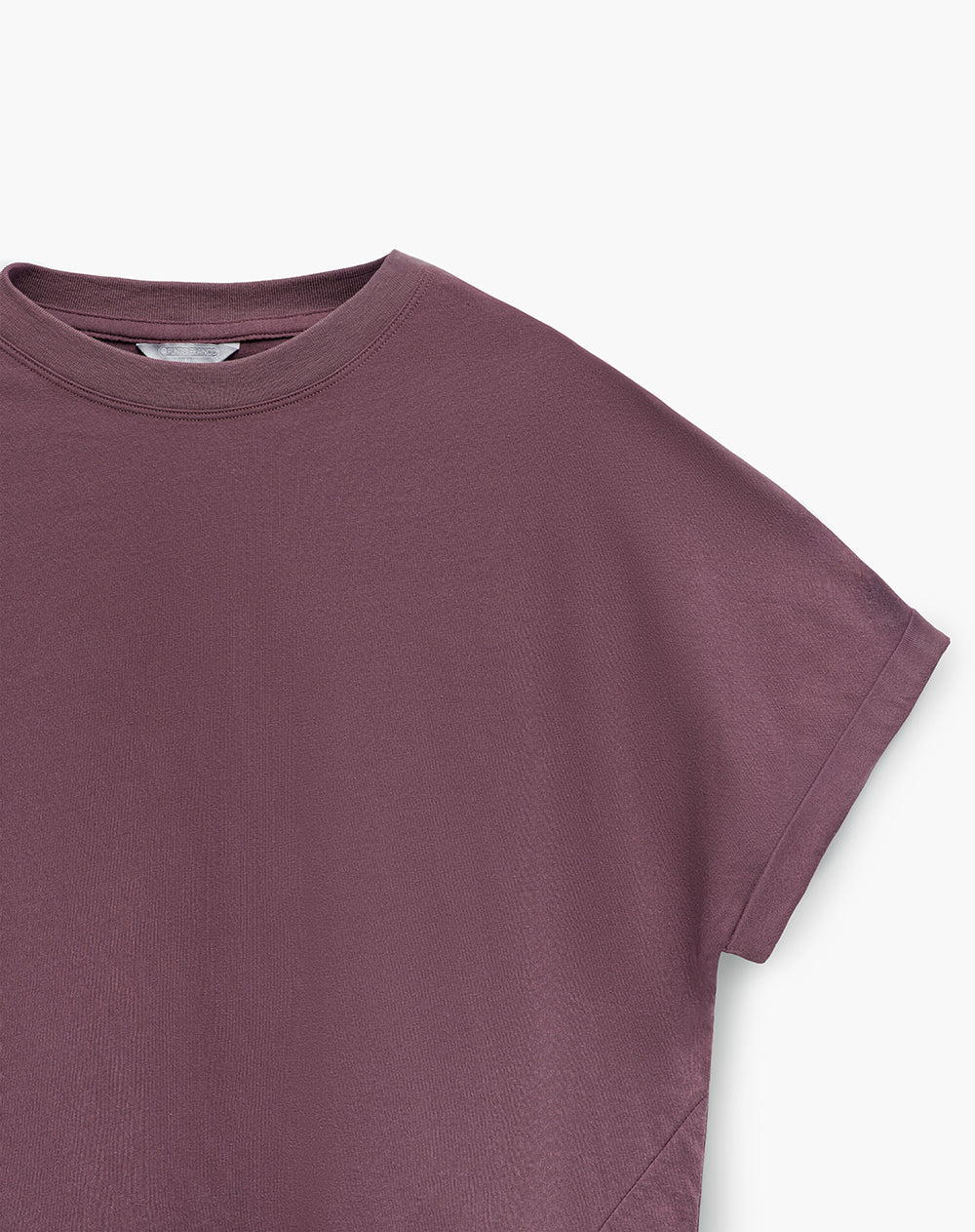 Camiseta holgada algodón manga corta morada mujer