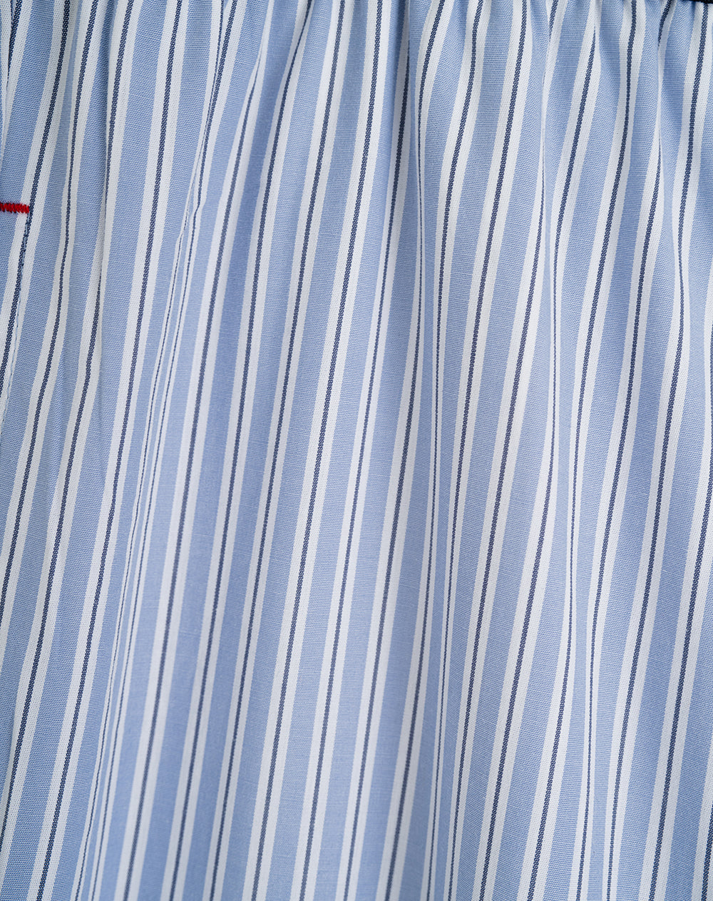 Pantalón de pijama hombre algodón largo azul rayas