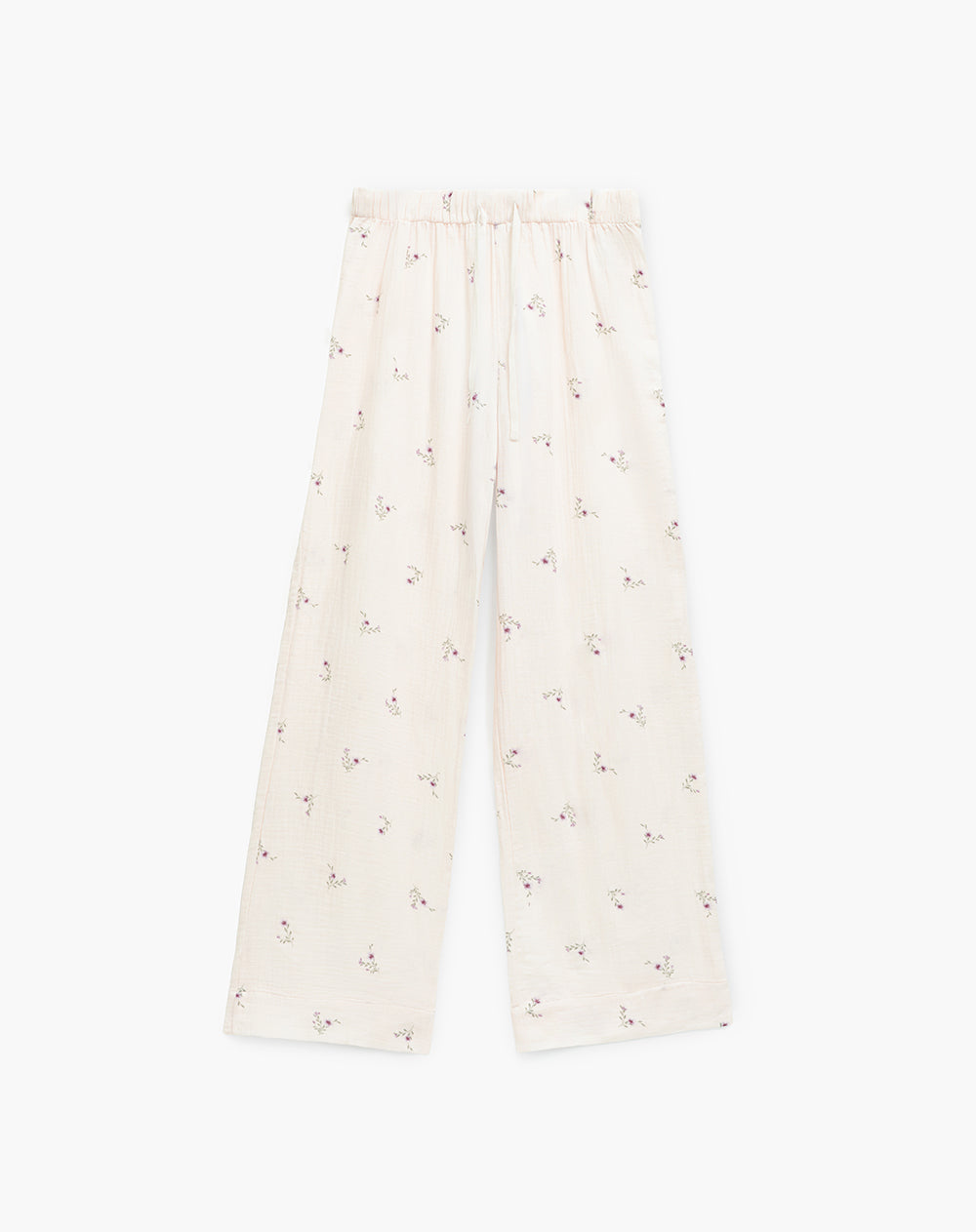 Pantalón relaxed fit tiro medio avena estampado