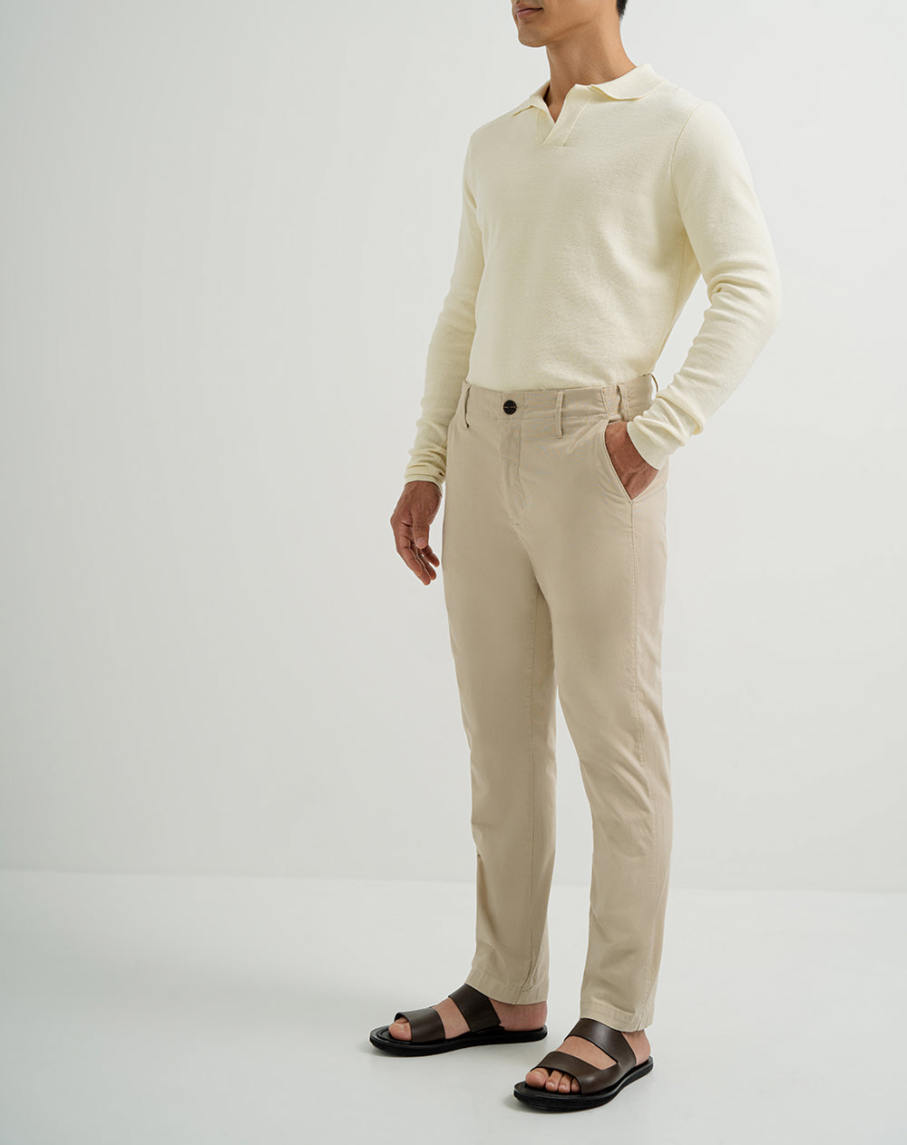Pantalón chino regular habano hombre