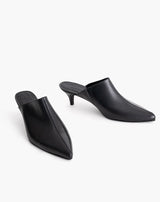 Zapatos tipo mule cuero negro mujer