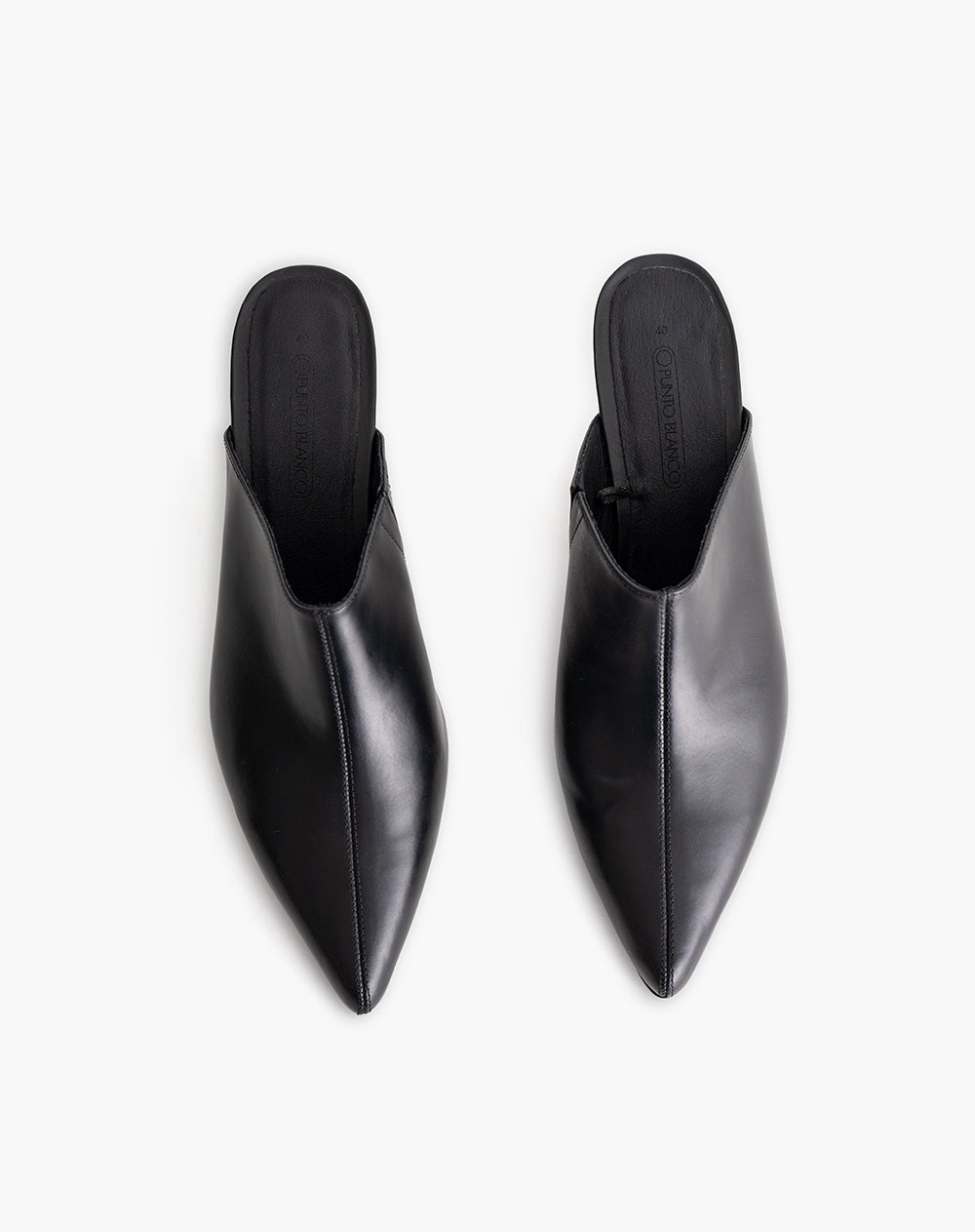 Zapatos tipo mule cuero negro mujer