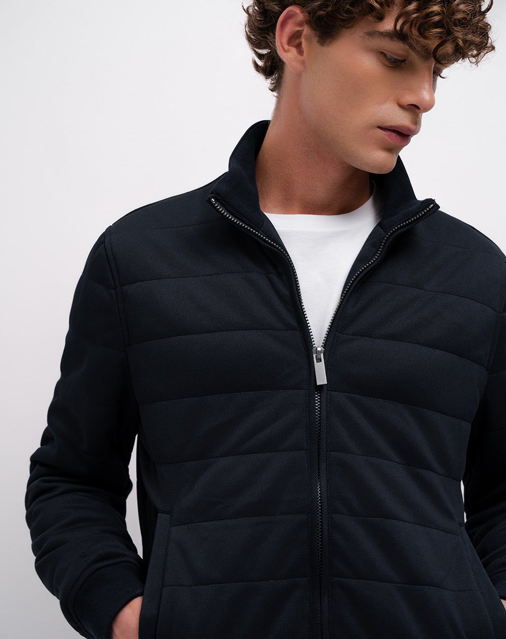 Chaqueta bomber regular azul hombre
