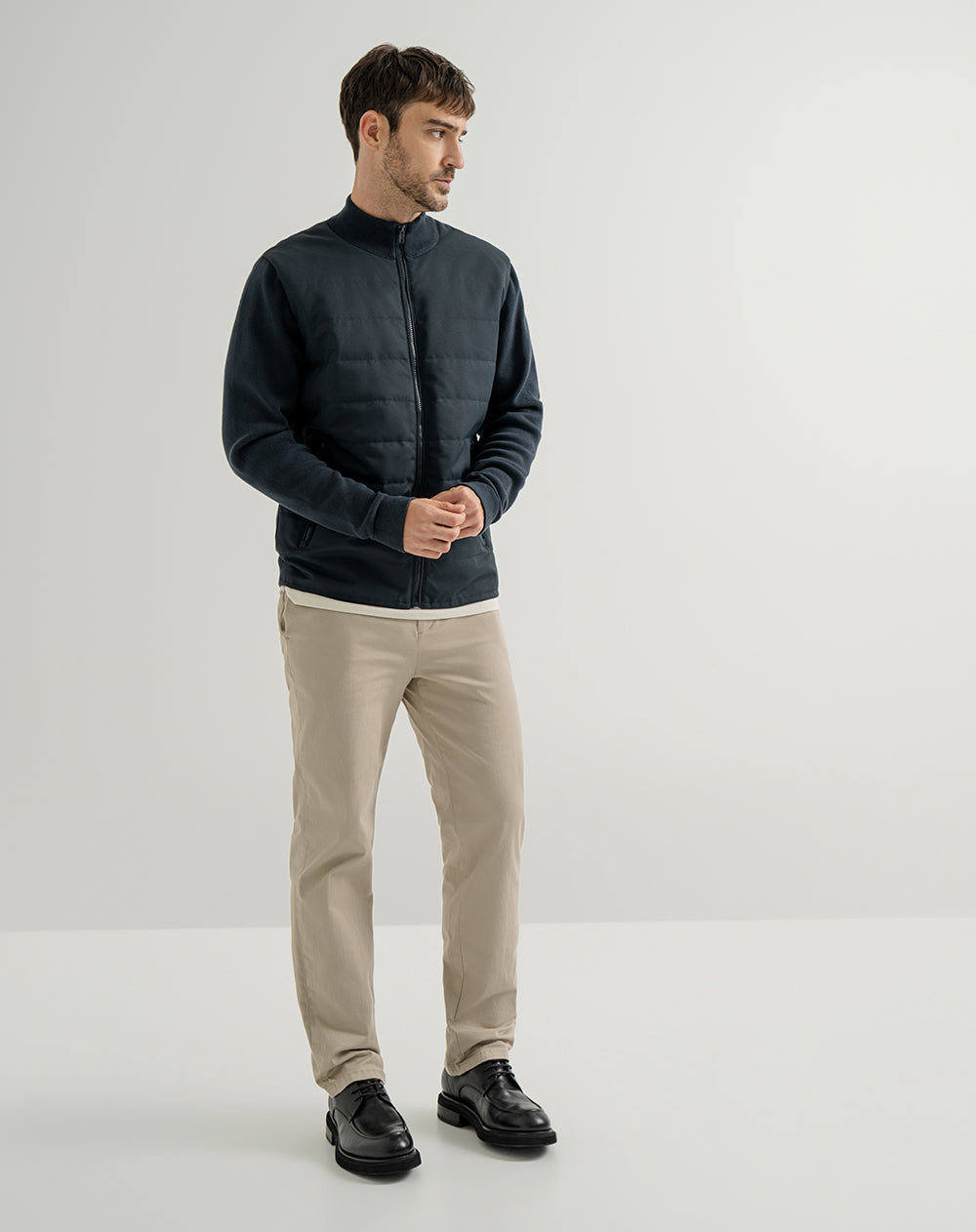 Chaqueta regular fit sin capucha azul