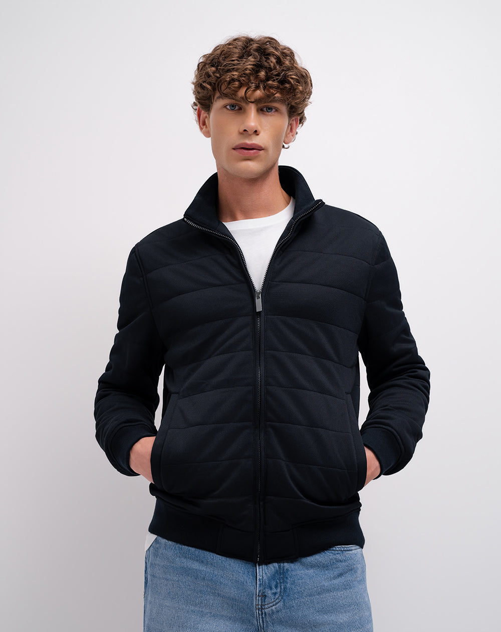 Chaqueta bomber regular azul hombre