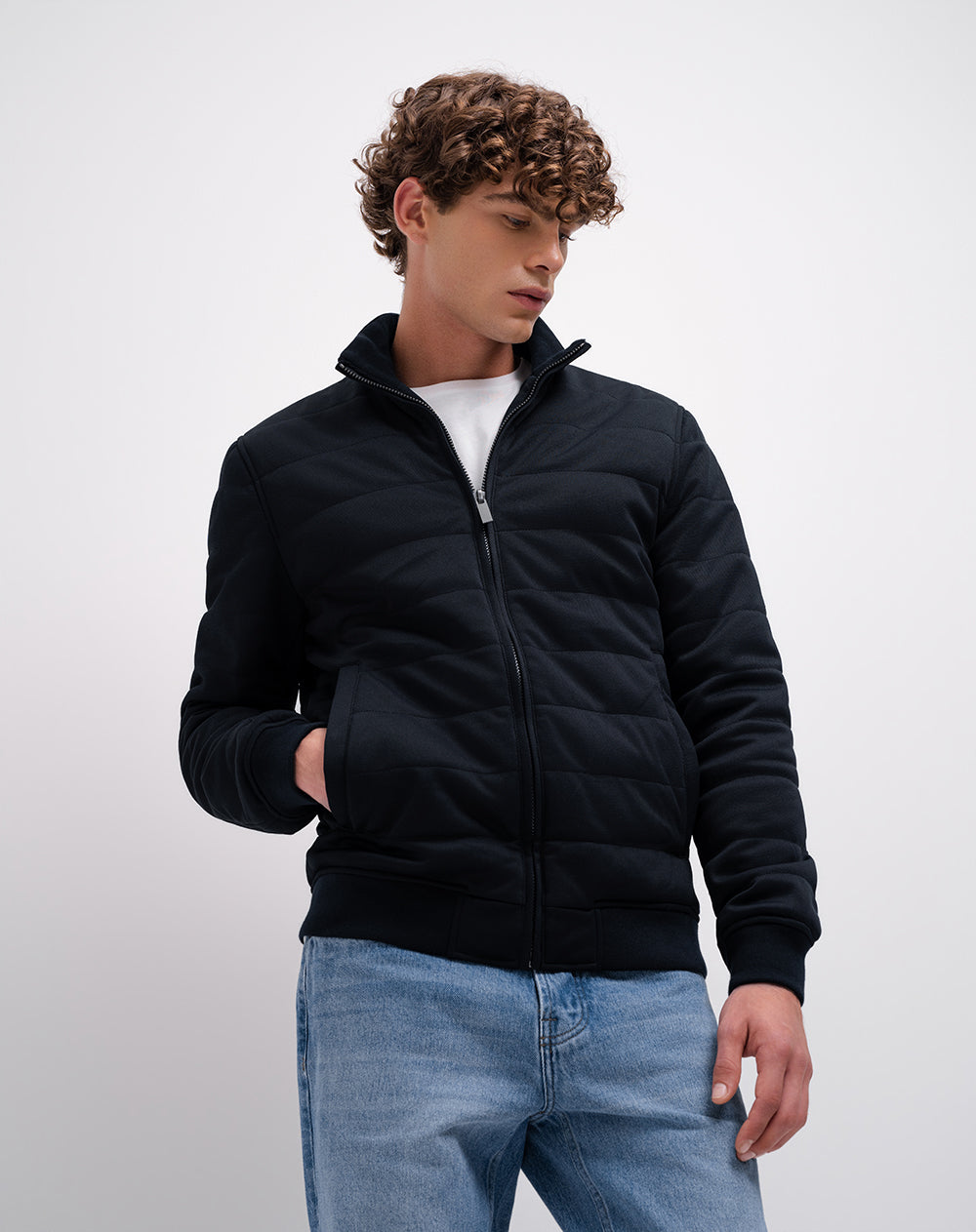 Chaqueta bomber regular azul hombre