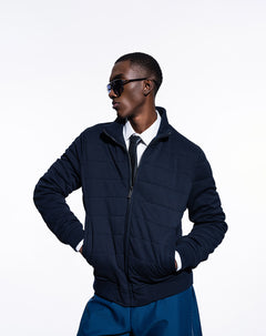 Chaqueta bomber regular con forro azul hombre