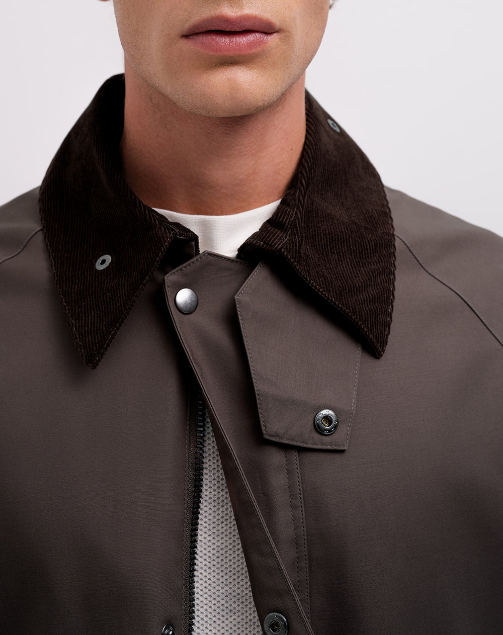 Chaqueta tipo parka algodón café hombre