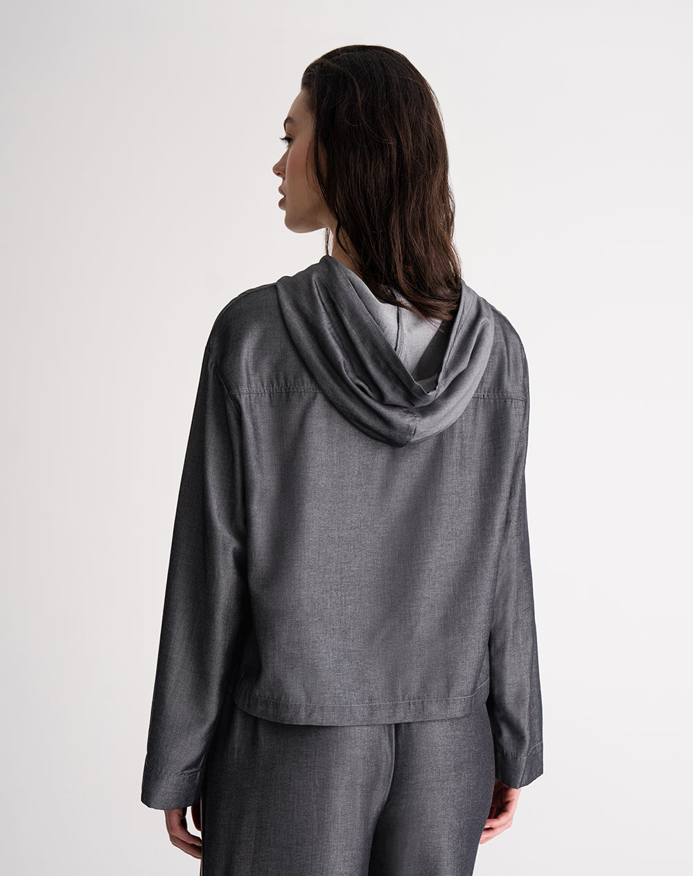 Camisa relaxed fit manga larga gris