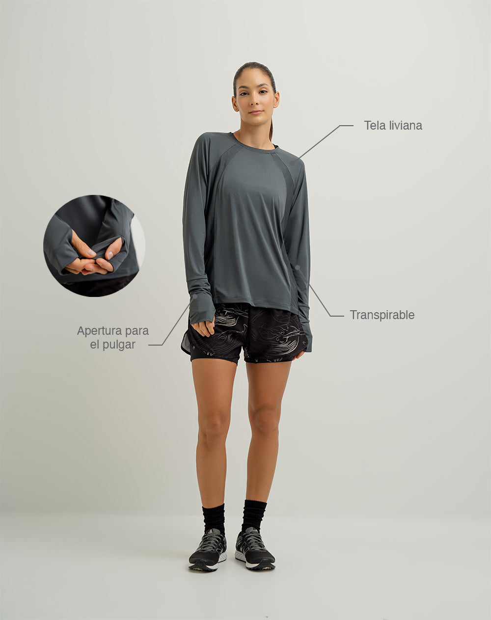 Camibuzo deportivo mujer control humedad gris