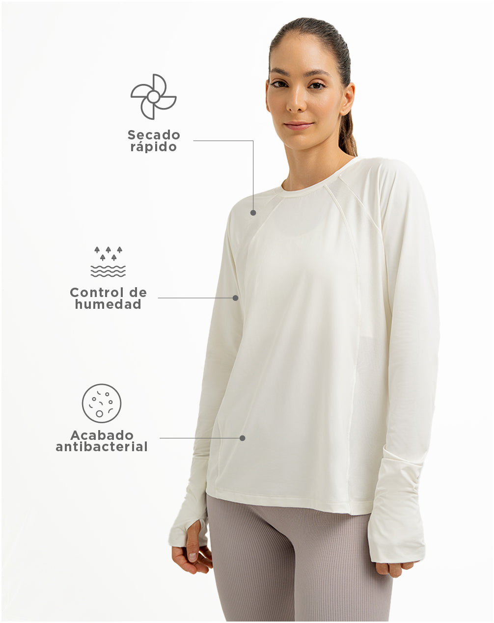 Camibuzo deportivo mujer control humedad habano