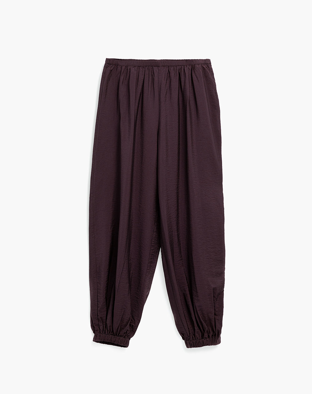 Pantalón relaxed fit tiro alto vinotinto
