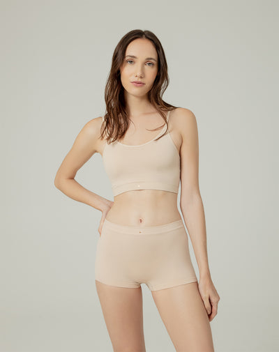 Panty tipo bóxer seamless sin costuras habano