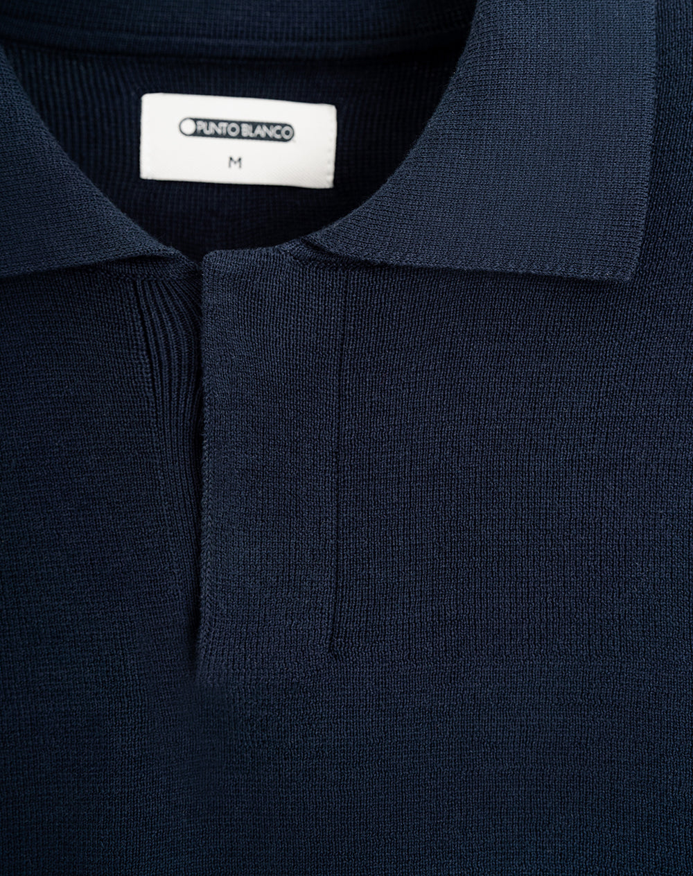 Buzo tipo polo regular tejido de punto en algodón azul hombre