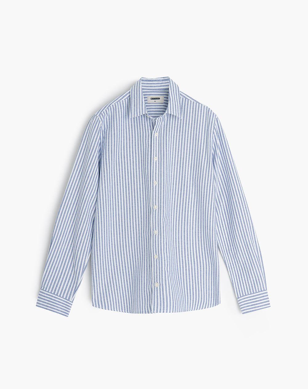 Camisa regular fit manga larga azul con rayas