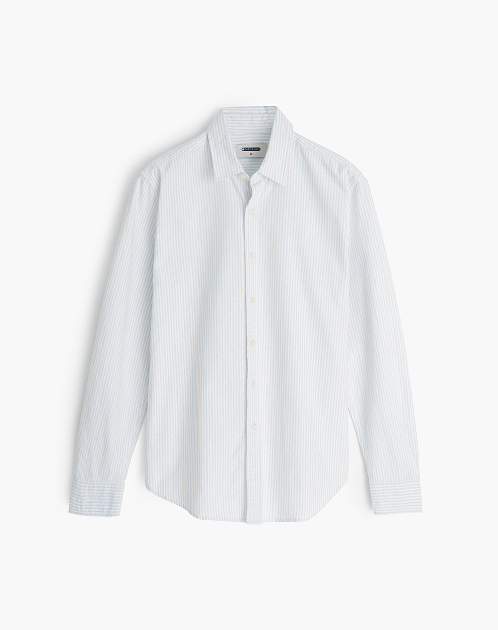 Camisa regular fit manga larga blanca con rayas