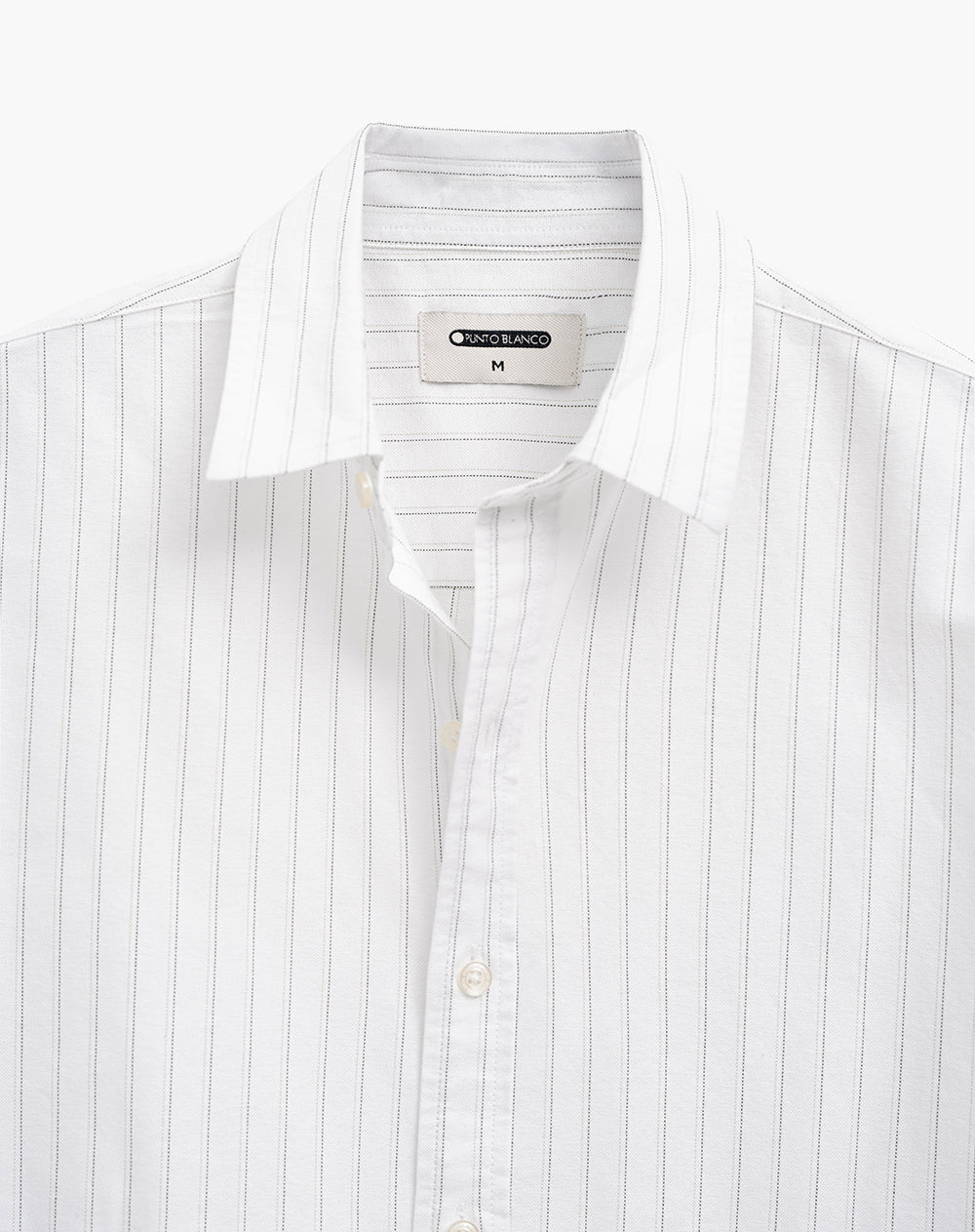 Camisa manga larga slim algodón blanca hombre