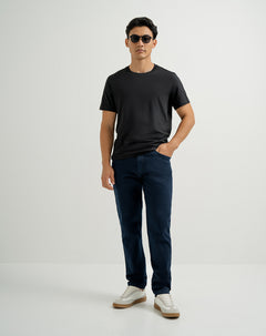 Jean recto regular algodón azul hombre