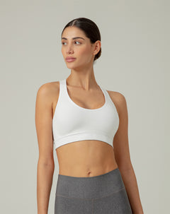 Top deportivo soporte alto seamless blanco