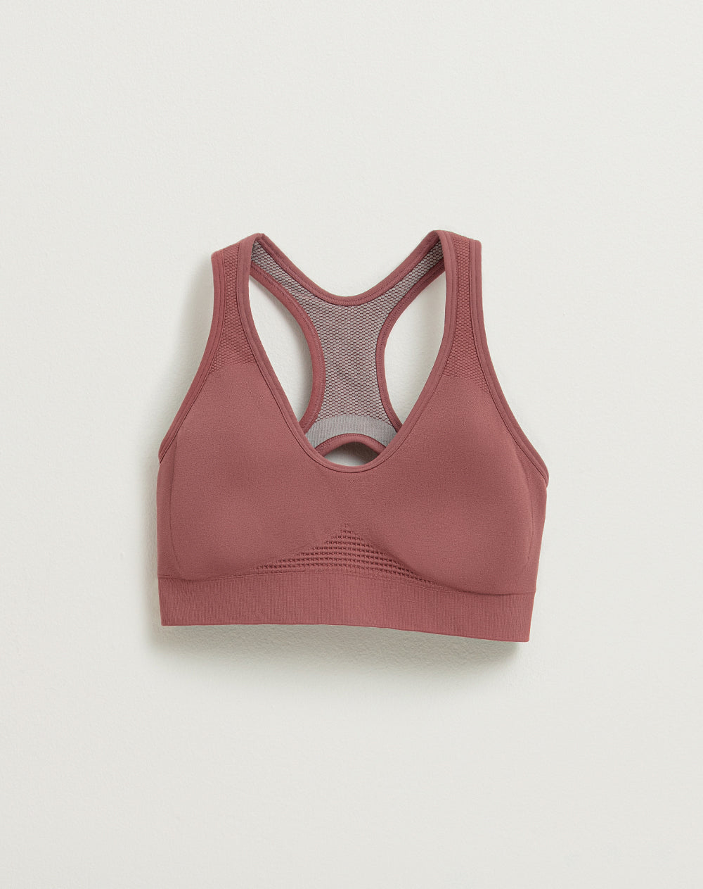 Top deportivo soporte alto seamless pocas costuras vino tinto
