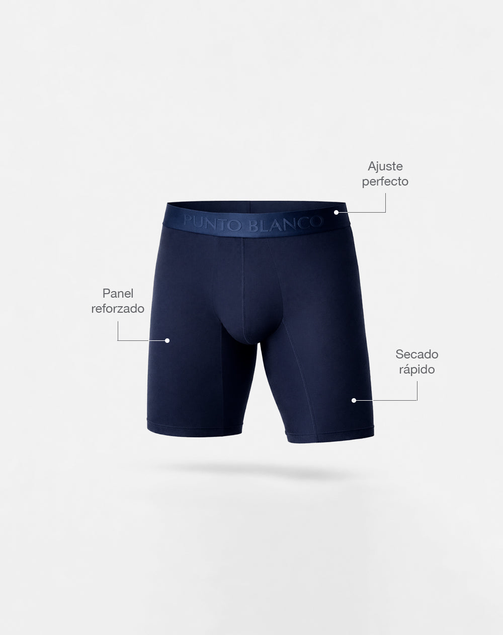 Bóxer deportivo largo microfibra transpirable azul