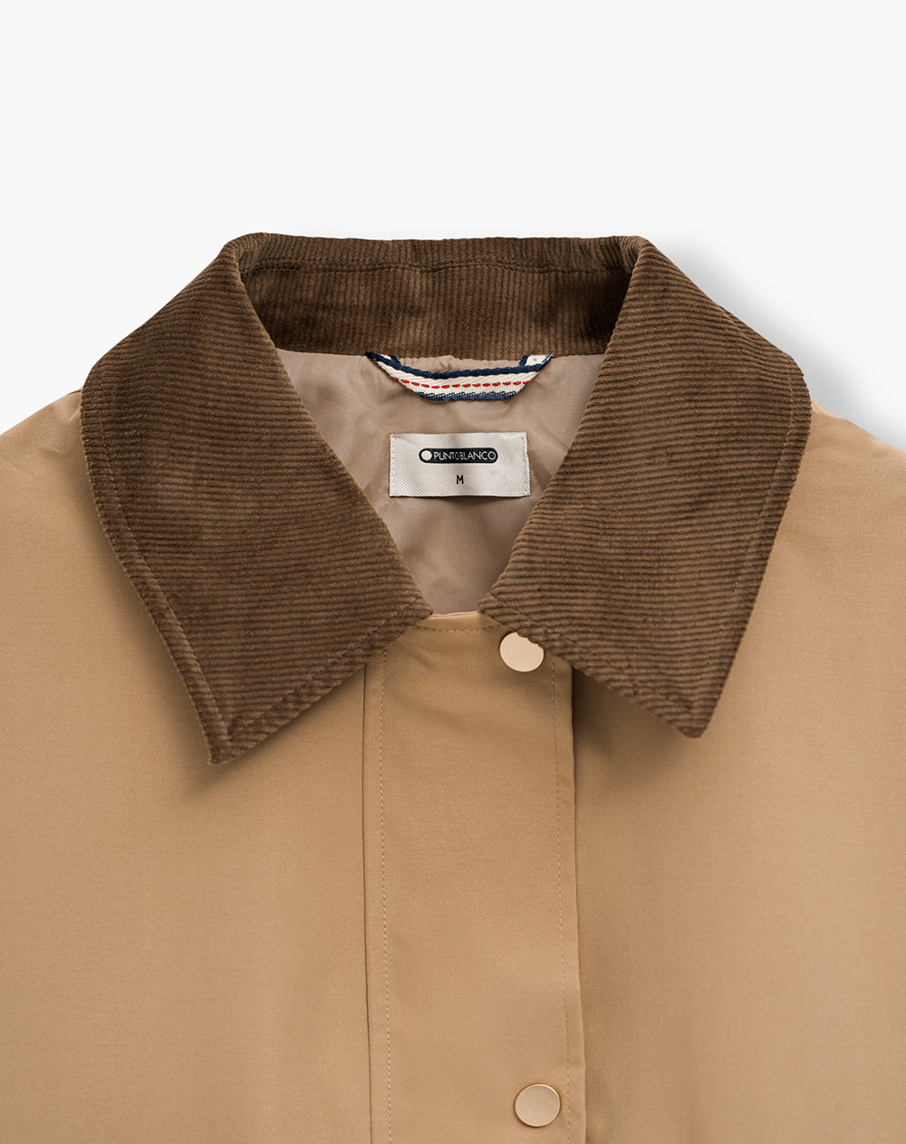 Chaqueta fit sin capucha en drill café