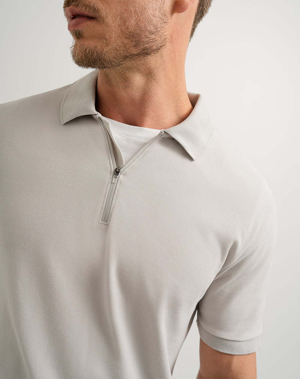 Polo regular fit gris claro