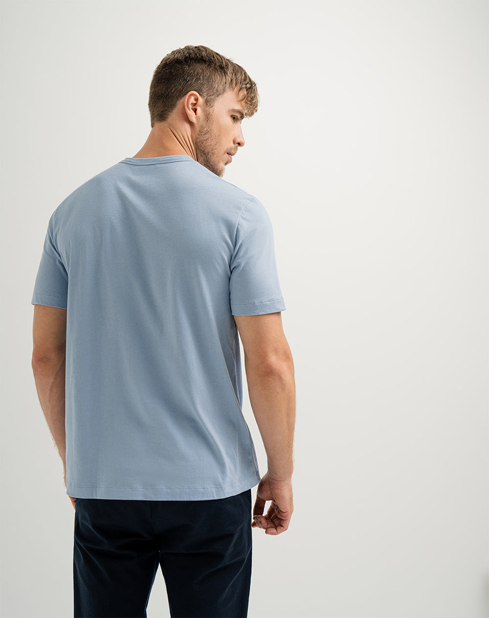 Camiseta regular fit manga corta azul