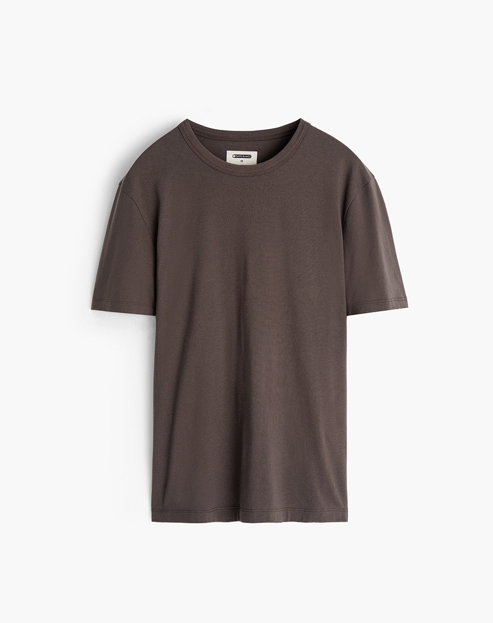 Camiseta regular algodón café hombre