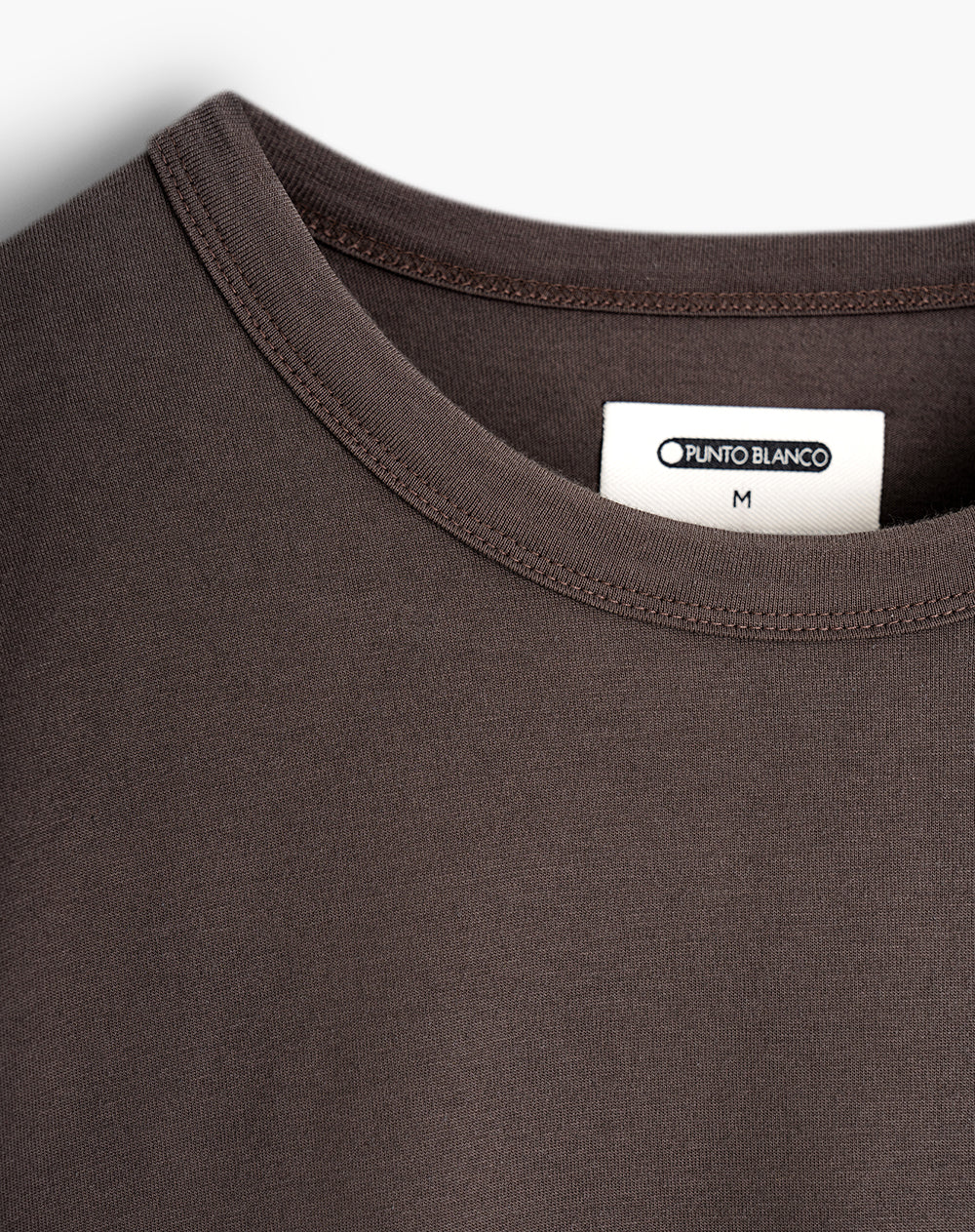Camiseta regular algodón café hombre