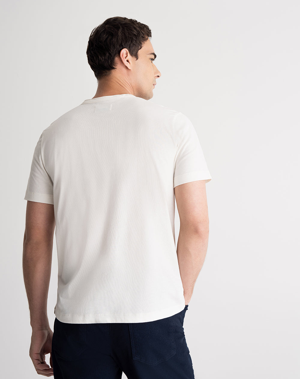 Camiseta regular algodón sostenible crema hombre