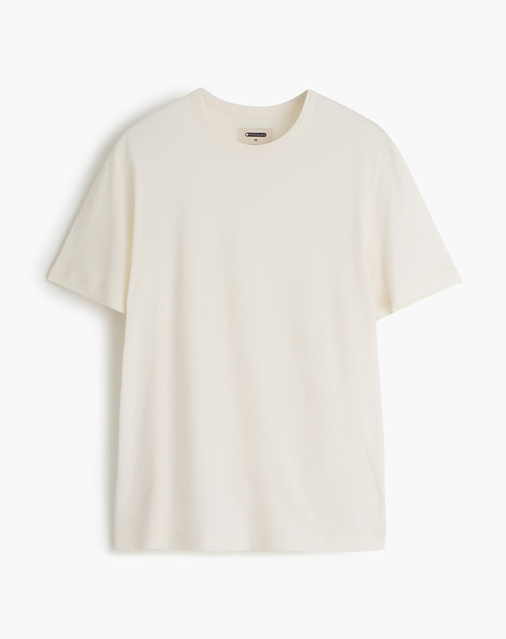 Camiseta regular algodón crema hombre