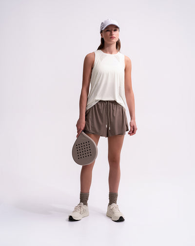 Camiseta esqueleto deportiva control humedad habano mujer